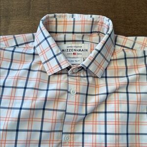 Mizzen+Main Leeward XL Trim Fit Dress Shirt- Blue & Orange